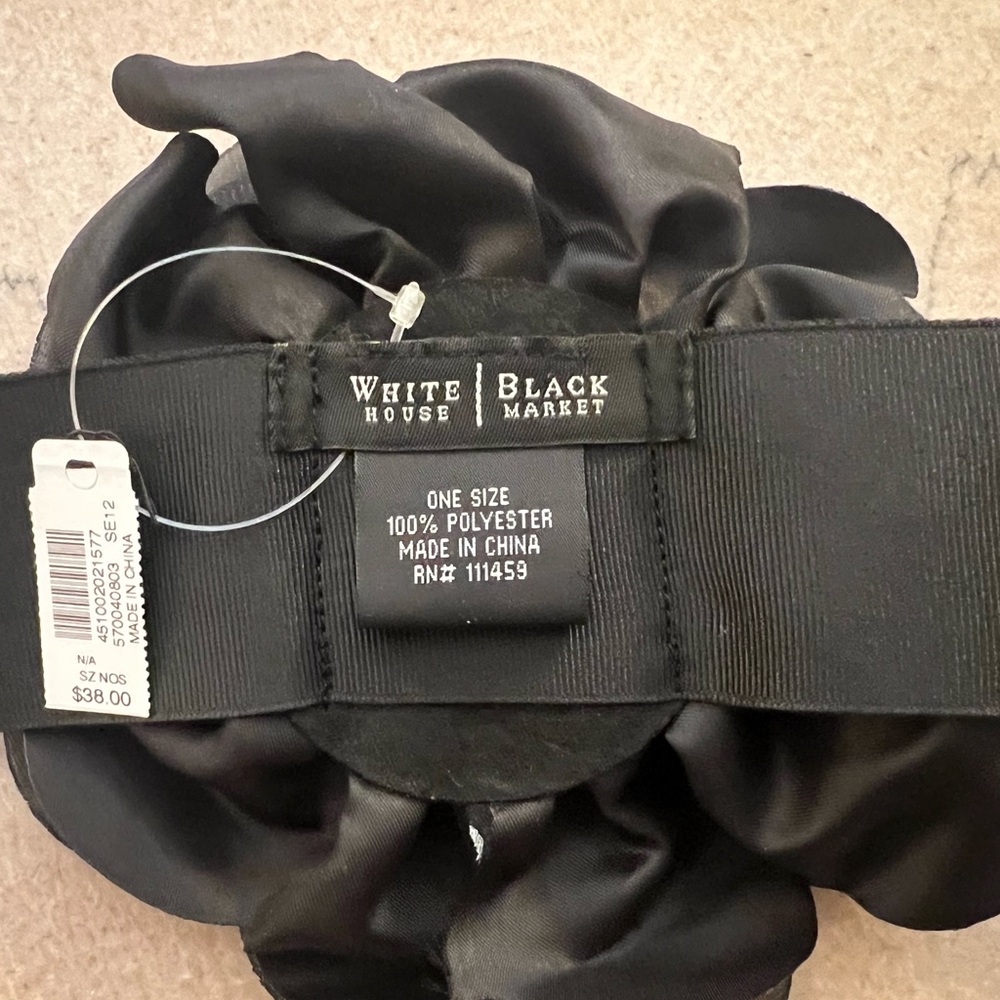 NWT WHBM Black Polka Dot Flower Sash Belt - Picture 3 of 6